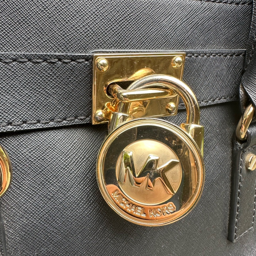 Michael Kors Black and Gold Satchel Bag - Picture 2 of 6